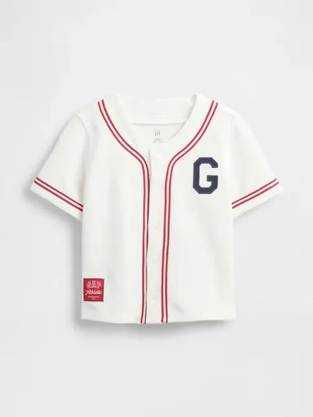 GAP Baby mikinová košile na knoflíky Baseball Americana - Kluci
