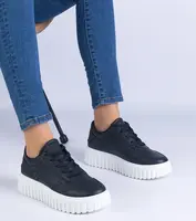 Gemre Black lace-up sneakers with a chunky sole Lusinda