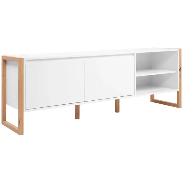 MID.YOU KOMODA POD TELEVIZI, bílá, dub artisan, 160/55/40 cm