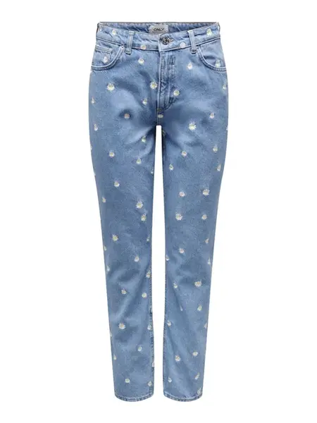 ONLY Džínsy  modrá denim / svetložltá / biela