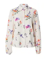 YAS Blúzka 'YASASINA'  svetlosivá / olivová / fialová / oranžová