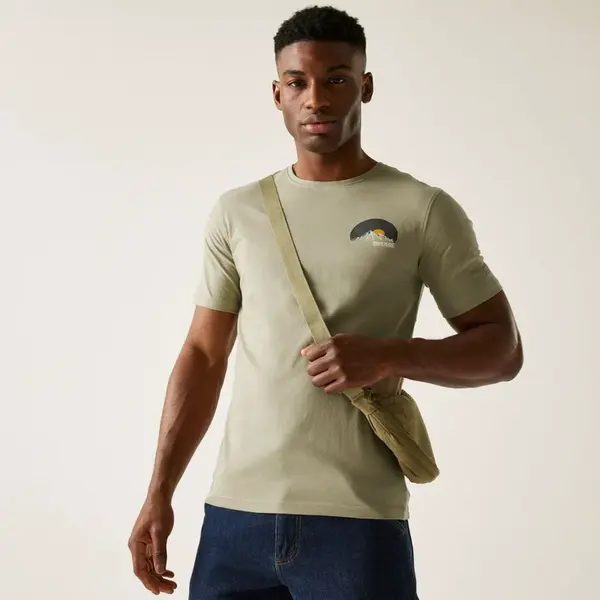 Pánské bavlněné tričko regatta cline ix béžová 4xl