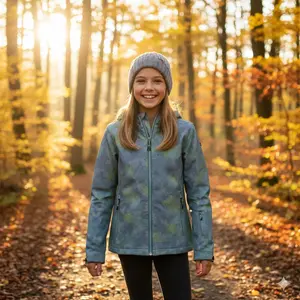 Dívčí softshellová bunda killtec 205 tmavě tyrkysová/zelená 140