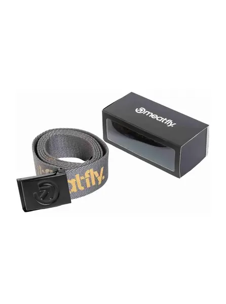 Meatfly pásek Corridor Dark Grey / Gold | Šedá | Velikost One Size