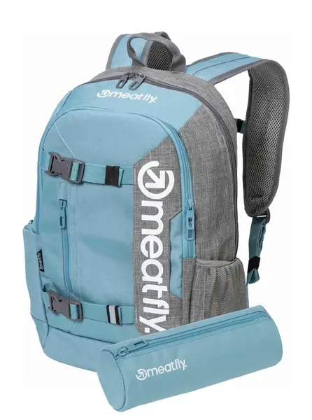 Meatfly batoh Basejumper Grey Heather / Aqua 22 L + PENÁL ZDARMA | Šedá | Objem 22 L