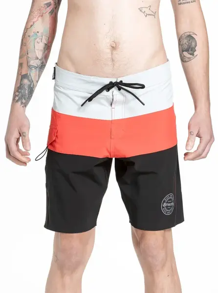 Meatfly pánské plavky Mitch Boardshorts 21" Red Orange / Black | Červená | Velikost L