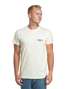 Meatfly pánské tričko Racing Spirit Cream | Bílá | Velikost S | 100% bavlna