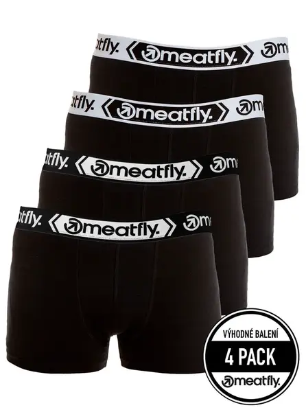 Meatfly pánské boxerky Balboa Boxershorts Four Pack Black/Black | Černá | Velikost S