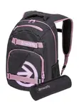 Batoh meatfly exile + penál zdarma tmavě šedá/růžová 24 l