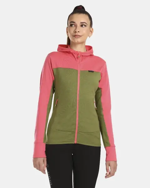 Dámský merino svetr s kapucí kilpi wolie-w růžová 36