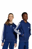 Dětská mikina adidas tmavomodrá barva, s kapucí, s aplikací, JY4980