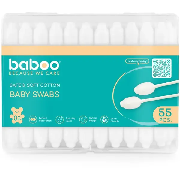 Baboo Baby Swabs vatové tyčinky pro děti od narození 55 ks