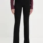 Kalhoty Patrizia Pepe dámské, černá barva, zvony, medium waist, 8P0747 A454