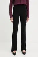 Kalhoty Patrizia Pepe dámské, černá barva, zvony, medium waist, 8P0747 A454
