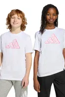 Dětské bavlněné tričko adidas bílá barva, s potiskem, JV5105