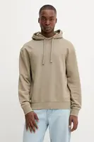 Bavlněná mikina HUGO Dapo pánská, hnědá barva, s kapucí, hladká, 50486478