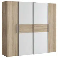 Carryhome ŠATNÍ SKŘÍŇ S OTOČNÝMI DVEŘMI, bílá, Sonoma dub, 200,1/190,5/61,6 cm