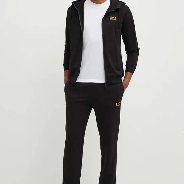 Tepláková souprava EA7 Emporio Armani černá barva, PJVRZ.8NPV62