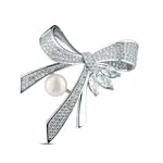 JwL Luxury Pearls Luxusní dámská brož s perlou a zirkony Mašle JL0869