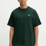 Bavlněné tričko Vans pánské, zelená barva, VN000P1PPRM1