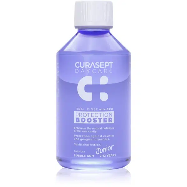 Curasept Daycare Protection Junior Booster ústní voda pro děti 7-12 years Bubble Gum 250 ml