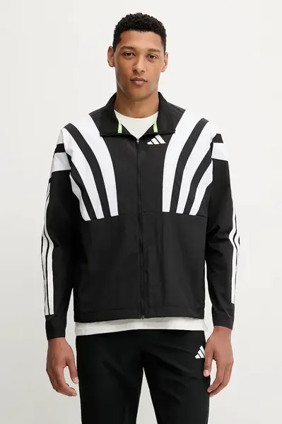 Běžecká bunda adidas Performance Adizero černá barva, přechodná, oversize, HZ3692