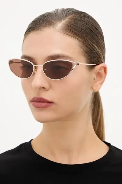 Sluneční brýle Bottega Veneta dámské, zlatá barva, BV1330S