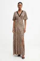 Šaty Guess MARTINE hnědá barva, maxi, W5YK01 WHEZ2