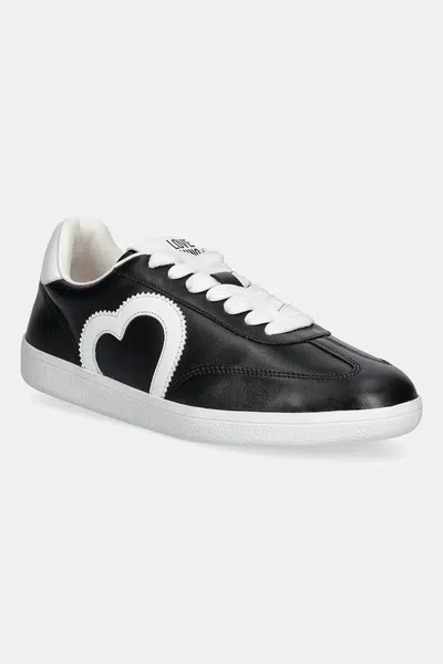 Kožené tenisky Love Moschino dámské, černá barva, JA15112G1NIA100A