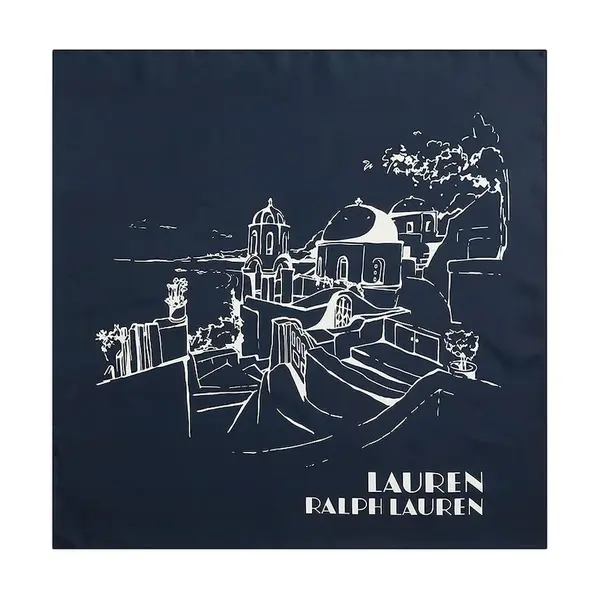 Hedvábný šátek Lauren Ralph Lauren dámský, tmavomodrá barva, 454980724