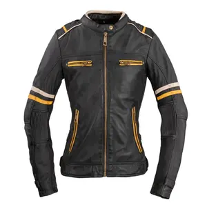 Dámská kožená moto bunda W-TEC Traction Lady černá 3XL