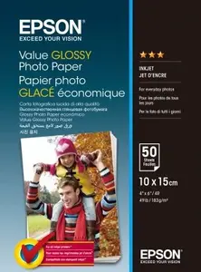 Epson Value Glossy Photo Paper C13S400038, 183 g/m2, 10x15cm, 50ks, lesklý, bílý, foto papír