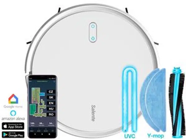 Salente G4, robotický vysavač, stírání vodou, UVC sterilizace, bílý