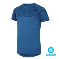 Husky Pánské triko s krátkým rukávem XXXL, tm. modrá Merino termoprádlo