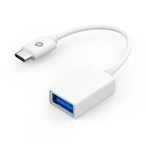 HP DHC-TC105 9YF06AA USB redukce, (3.0), USB C samec - USB A samice, bílá