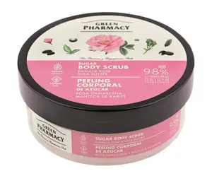 Cukrový tělový peeling s damašskou růží a bambuckým máslem Green Pharmacy Body Scrub - 200 ml