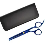 Kadeřnické efilační nůžky Fox Blue Rose 6" - 32 zubů, modré (1509541) + dárek zdarma