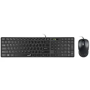Genius SlimStar C126 COPILOT, sada klávesnice s optickou myší, CZ/SK, drátová (USB), černá, nízkoprofilová
