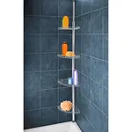 Teleskopická rohová police do koupelny, 4 pozice