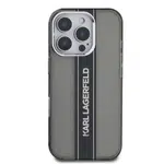 Zadní kryt Karl Lagerfeld IML Stripe Logo pro Apple iPhone 16 Pro Max, černá