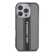 Zadní kryt Karl Lagerfeld IML Stripe Logo pro Apple iPhone 16 Pro Max, černá