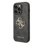 Zadní kryt Guess PU 4G Metal Logo pro Apple iPhone 15 Pro Max, šedá