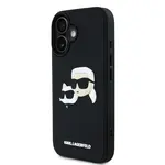 Zadní kryt Karl Lagerfeld 3D Rubber Double Heads pro Apple iPhone 16, černá