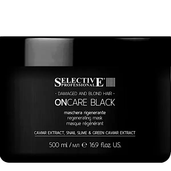 Regenerační maska pro poškozené vlasy Selective Professional OnCare Black Regenerating Mask - 500 ml + dárek zdarma