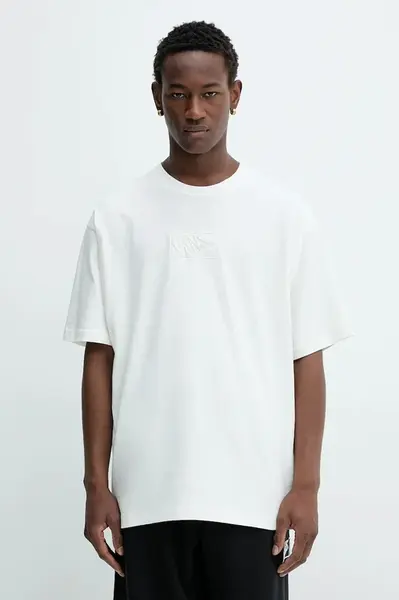 Bavlněné tričko Vans pánské, béžová barva, s aplikací, VN000RAPFS81