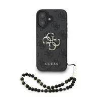 Zadní kryt Guess PU 4G Metal Logo Strap pro Apple iPhone 15, černá