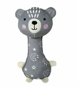 TULIMI Látková hračka pískací,  Medvídek, 17 cm, šedá