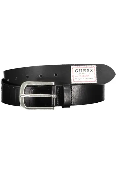 Kožený pásek GUESS Jeans černý
