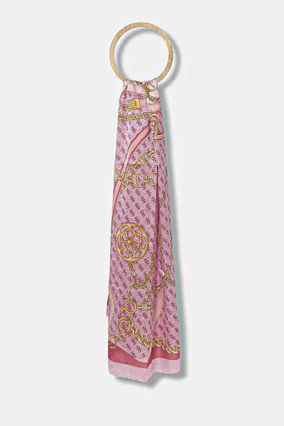 Šála Guess MERIDIAN dámská, růžová barva, vzorovaná, AW5339 POL03
