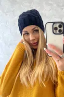 marka niezdefiniowana Čapica s fleece Agnieszka K239 námornícka modrá